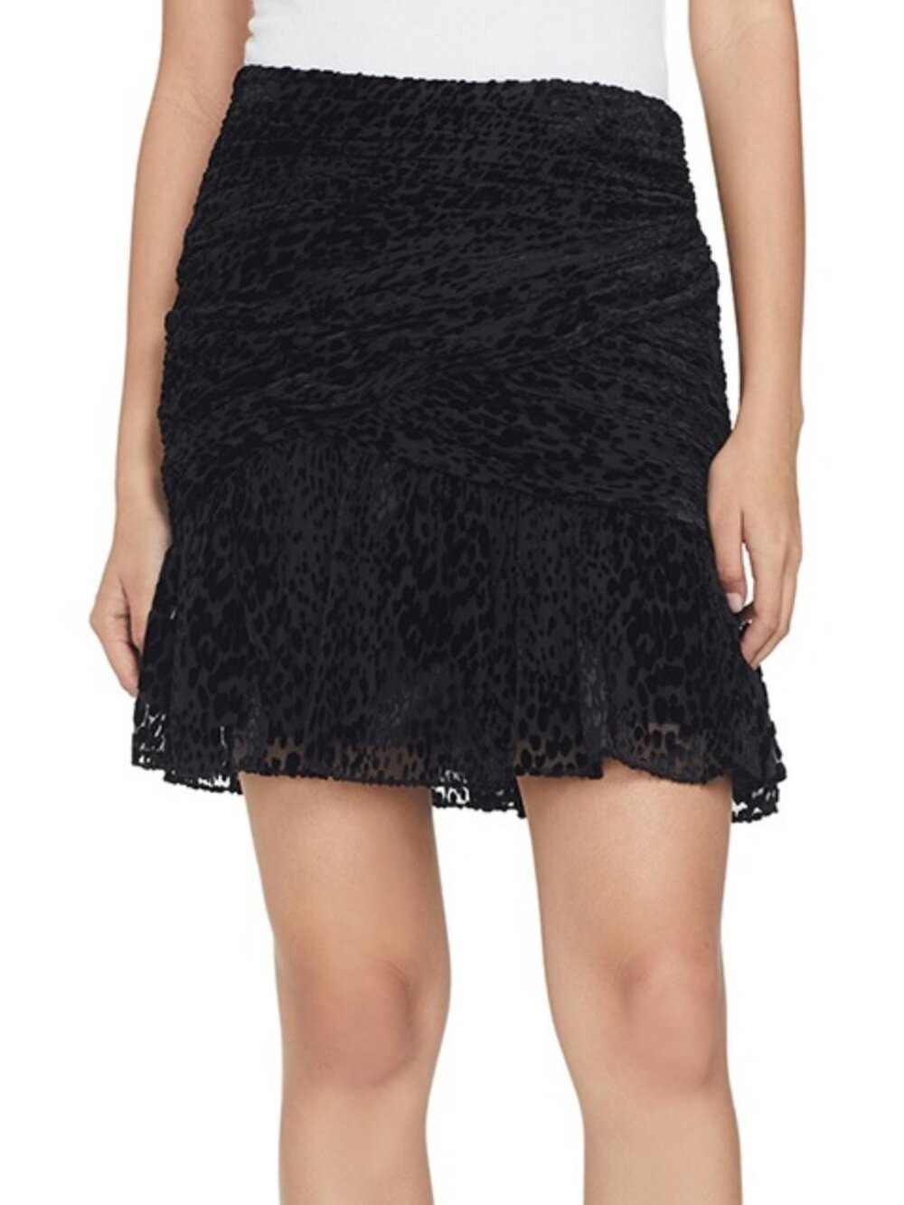 A.L.C Corey Animal Print Velvet Burnout Silk Skirt